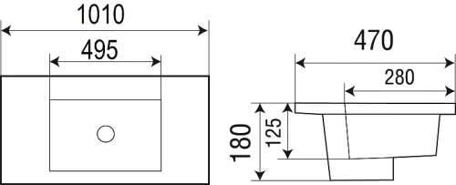 Раковина WeltWasser Deilbach 7506 100 MT- BL 10000005568 Черная матовая фаянс полувстраиваемая