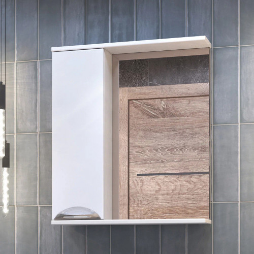 Зеркало со шкафом Vigo Callao 60 L z.CAL.60.L Белое МДФ / ЛДСП, стекло