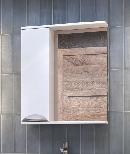 Зеркало со шкафом Vigo Callao 60 L z.CAL.60.L Белое МДФ / ЛДСП, стекло