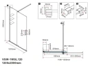 Душевая перегородка Vincea Walk in WSL 120 VSW-1WSL120CGGM профиль цвет Вороненая сталь стекло тонированное