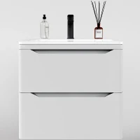 Тумба под раковину Style Line Марелла 70 Люкс Plus СС-00002407 подвесная Белый матовый антискрейтч МДФ / ЛДСП