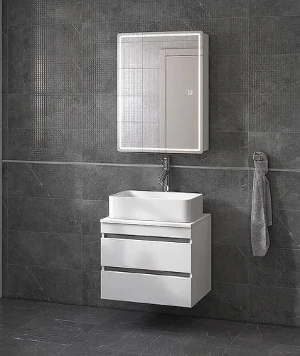 Зеркальный шкаф Vigo Geometry 60 L zsh.GEO.60.El с подсветкой Белый
