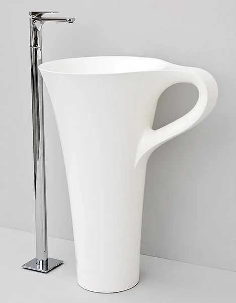 Раковина Artceram Cup 70 OSL004 01 00 Белая искусственный камень (литьевой мрамор) напольный