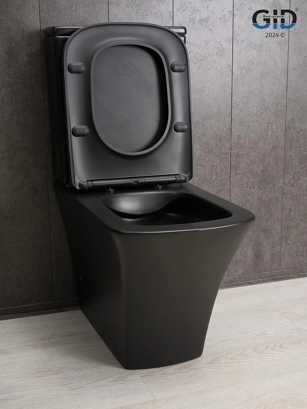 Унитаз компакт Gid Cuadrado Tn2184Bm 62252Y цвет Черный матовый с бачком и сиденьем Микролифт