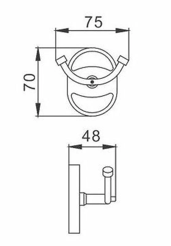 Двойной крючок Frap F19 F1905-2 Хром
