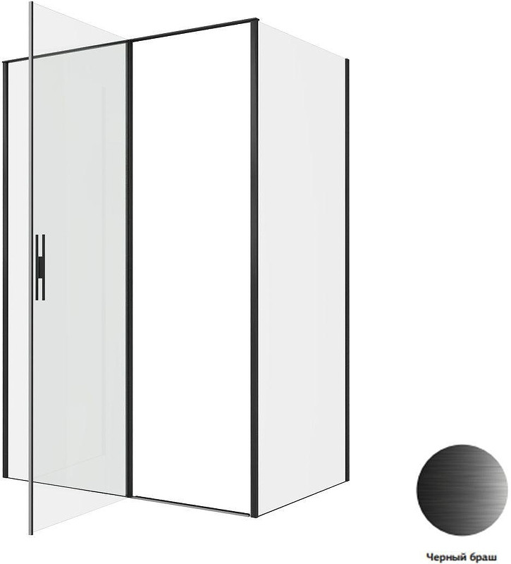 Душевой уголок Allen Brau Priority 140x90 3.31036.BBA+3.31045.BBA цвет профиля Черный браш стекло прозрачное