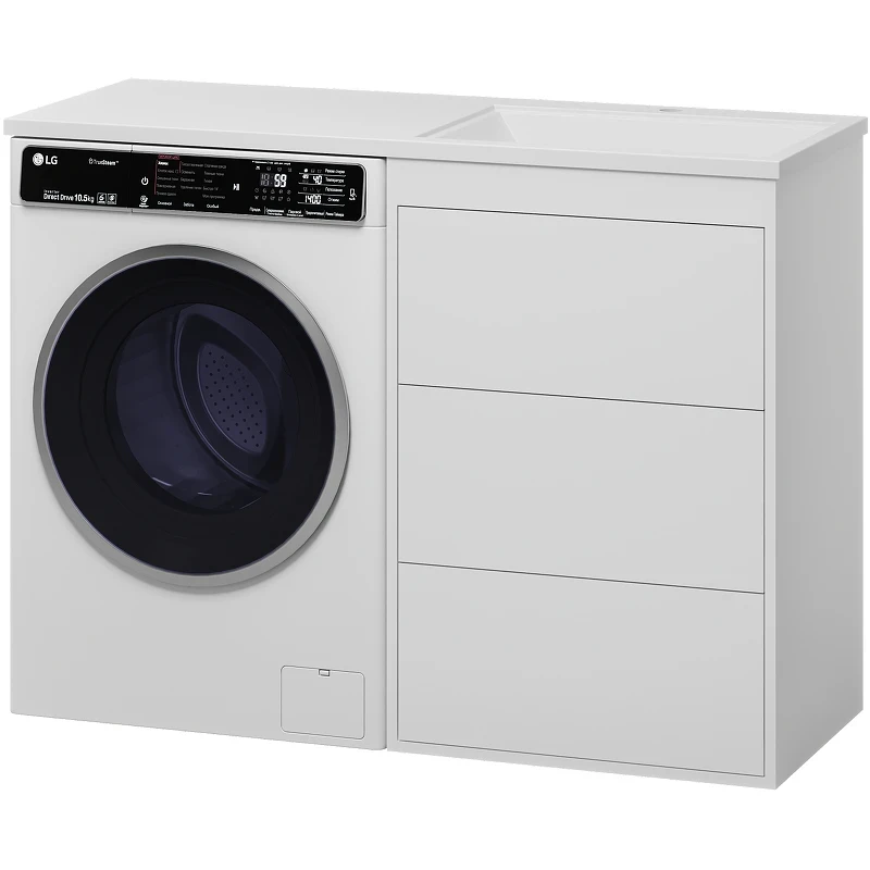 Тумба с раковиной Brevita Grafit 120 R УТ000015088 Белая матовая МДФ / ЛДСП