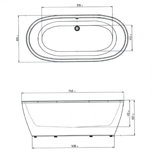 Акриловая ванна Aima Design Tondo 174x80 01тон17480 без гидромассажа