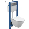 Комплект унитаза Cersanit City Smart CO DPL EO slim LP с инсталляцией Vector 64917 с сиденьем Микролифт фарфор подвесной