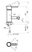 Смеситель для биде Azario Tasco AZ-15166601 Хром латунь