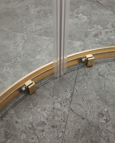 Душевой уголок Cezares Molveno 120x120 MOLVENO-R-22-90+30-C-BORO-IV профиль Брашированное золото стекло прозрачное
