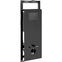 Инсталляция WasserKRAFT Salm 27TLT.010.ME.BL.MB02 для унитаза Черное стекло с Черной матовой клавишей смыва