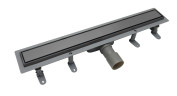 Душевой лоток BelBagno Марина (Marino) BB-LD-MARINO-50-GM с решеткой цвет Оружейная сталь / под плитку