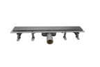 Душевой лоток BelBagno Марина (Marino) BB-LD-MARINO-50-GM с решеткой цвет Оружейная сталь / под плитку