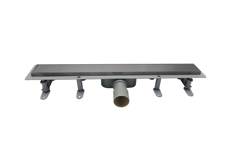 Душевой лоток BelBagno Марина (Marino) BB-LD-MARINO-50-GM с решеткой цвет Оружейная сталь / под плитку