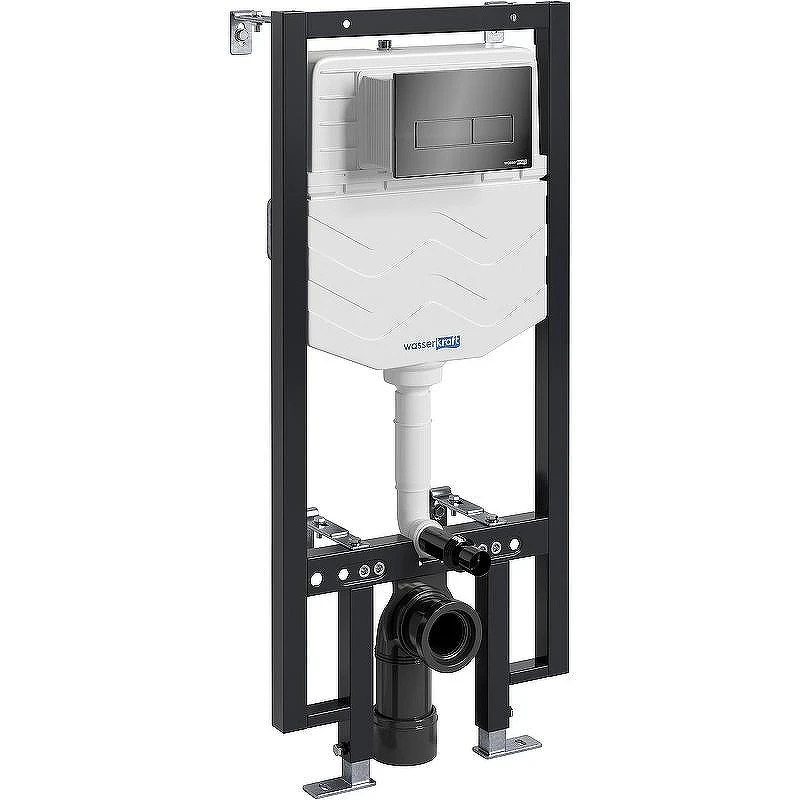 Инсталляция WasserKRAFT Vils 56TLT.010.ME.PB03 для унитаза с клавишей смыва Черный глянец