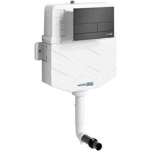 Смывной бачок WasserKRAFT Aller 10TLT.031.ME.MB04 для унитаза с Черной матовой клавишей смыва