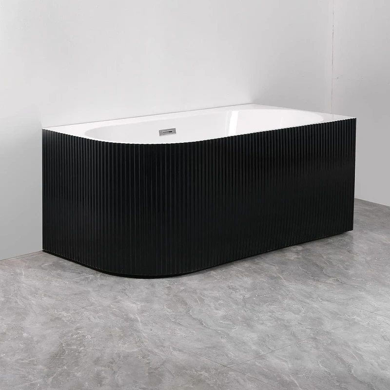 Акриловая ванна Azario Lago Blanco Black 170х75 R AZ-6724-1CRB 17075 цвет Черный матовый Белый глянец