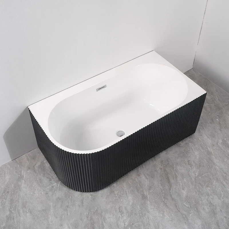 Акриловая ванна Azario Lago Blanco Black 170х75 R AZ-6724-1CRB 17075 цвет Черный матовый Белый глянец