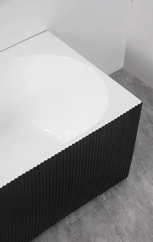 Акриловая ванна Azario Lago Blanco Black 170х75 R AZ-6724-1CRB 17075 цвет Черный матовый Белый глянец