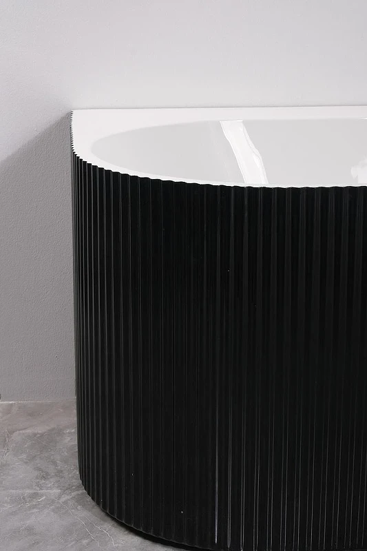 Акриловая ванна Azario Lago Blanco Black 170х75 R AZ-6724-1CRB 17075 цвет Черный матовый Белый глянец