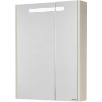 Зеркальный шкаф Aquaton Верди PRO 60 1A206902VDAV0 с подсветкой Белый Ясень фабрик МДФ / ЛДСП, стекло
