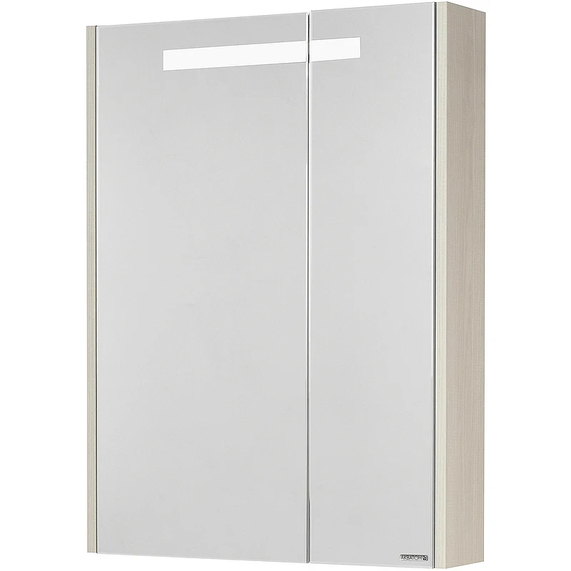 Зеркальный шкаф Aquaton Верди PRO 60 1A206902VDAV0 с подсветкой Белый Ясень фабрик МДФ / ЛДСП, стекло