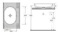 Раковина-чаша beWash Bogen 60 88601001 Белый глянец фарфор накладная
