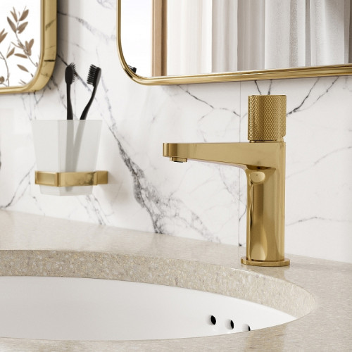 Смеситель для раковины WasserKRAFT Ems 7603 Золото глянцевое латунь