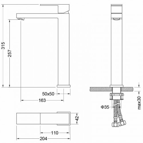 Смеситель для раковины Aquatek Либра AQ1604MB Черный матовый латунь