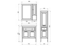 Зеркало ASB-Woodline Гранда 60 11483 Grigio массив дерева