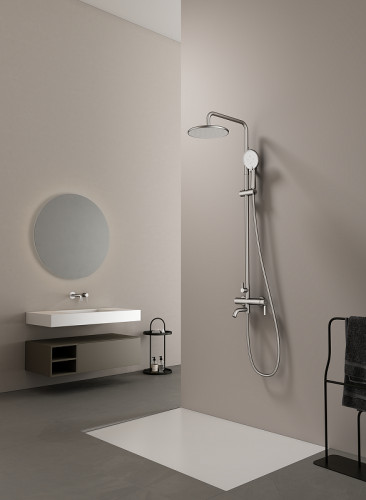 Душевая система Splenka S221.24.05 Сатин нержавеющая сталь на стену