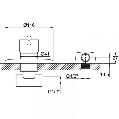 Смеситель для душа Kaiser Merkur 26017 Хром латунь встраиваемый