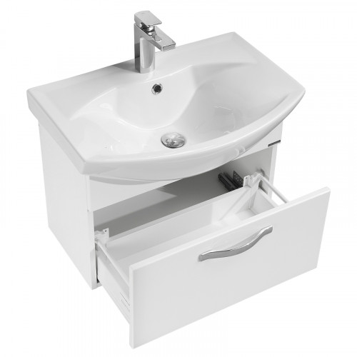 Тумба под раковину Aquaton Ария 65 1A134001AA010 подвесная Белая МДФ / ЛДСП