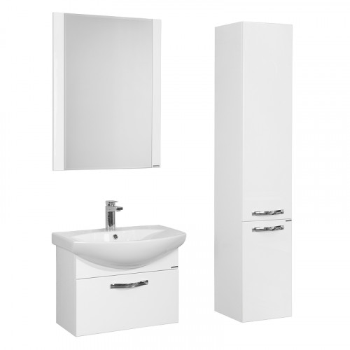 Тумба под раковину Aquaton Ария 65 1A134001AA010 подвесная Белая МДФ / ЛДСП