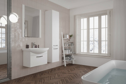 Тумба под раковину Aquaton Ария 65 1A134001AA010 подвесная Белая МДФ / ЛДСП