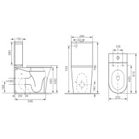 Унитаз компакт Royce Voodoo RCT-133104WH с бачком и сиденьем Микролифт фаянс напольный