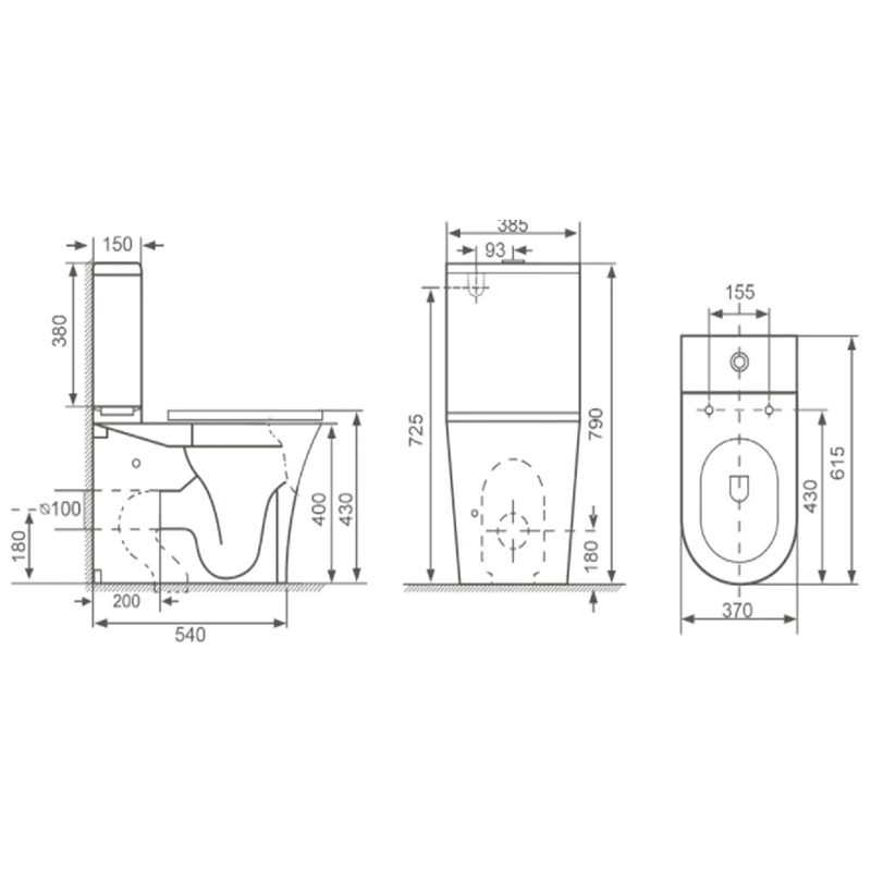 Унитаз компакт Royce Voodoo RCT-133104WH с бачком и сиденьем Микролифт фаянс напольный