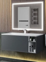 Тумба с раковиной Uperwood Lotus Premium 100 39340207465 подвесная цвет Серый матовый