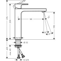 Смеситель для раковины Hansgrohe Vernis Shape 71591000 Хром латунь