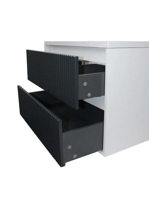 Тумба с раковиной Uperwood Next Premium 80 3930205167 подвесная цвет Белый матовый Графит матовый