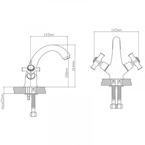 Смеситель для раковины Ростовская Мануфактура Сантехники Boou BA5341-1-B723 Хром