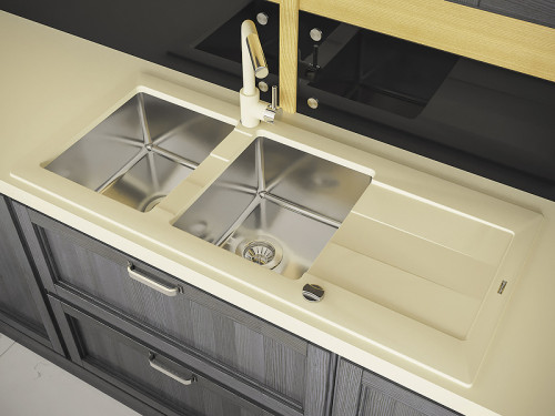 Кухонная мойка Florentina Комби-1160 21.415.E1160.107 Песочная комбинированные встраиваемый