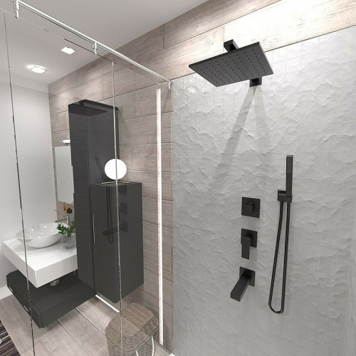 Душевой гарнитур Paini Grazia 21PZ440 Черный матовый