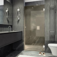 Душевая дверь Maybah Glass MGD-526-4 905x1950 на петлях Хром глянцевый стекло бронзовое матовое