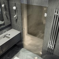 Душевая дверь Maybah Glass MGD-526-4 905x1950 на петлях Хром глянцевый стекло бронзовое матовое