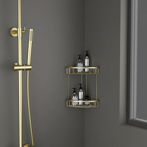 Полка корзина Timo Saona 13082/17 угловая Золото матовое