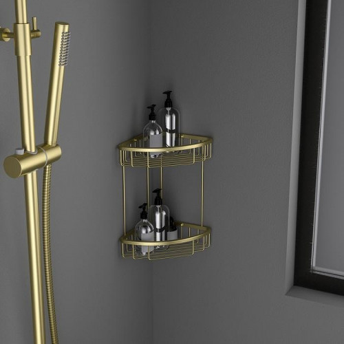 Полка корзина Timo Saona 13082/17 угловая Золото матовое