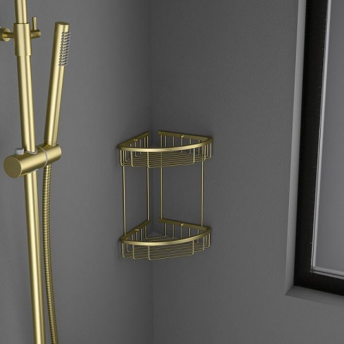 Полка корзина Timo Saona 13082/17 угловая Золото матовое