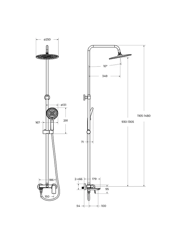 Душевая система BelBagno Marino MARINO-VSCM-CRM цвет Хром